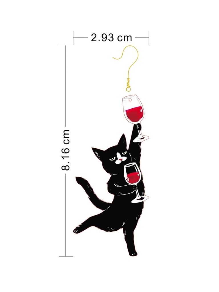 ARETES DE GATITOS CON COPAS DE VINO