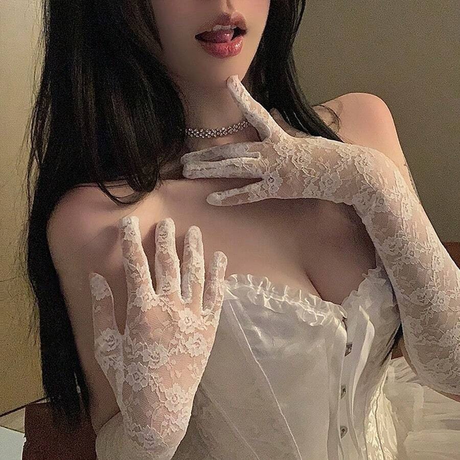 GUANTES LARGOS BRIGERTON BLANCOS