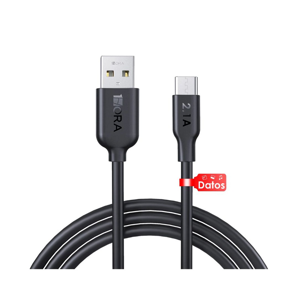 CABLE 1HORA USB-A A USB-C DE PVC 1M