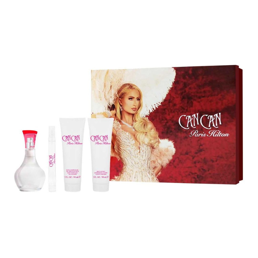 ESTUCHE DE PERFUME PARIS HILTON CAN CAN 4 PIEZAS 100ML